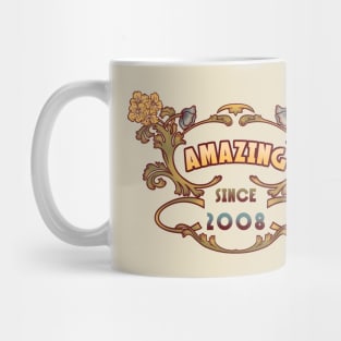 AMAZING SINCE 2008 art nouveau birthday gift idea Mug